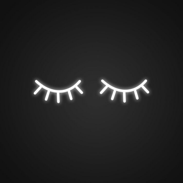 geschlossene Augen mit Wimpern LED-Neonschild Schlafzimmer Kosmetikstudio