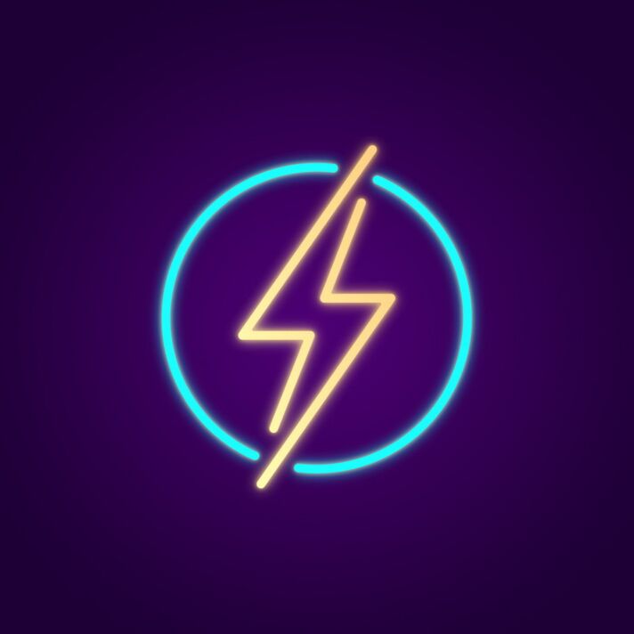 Blitzsymbol LED-Neonschild für Gaming und Bar