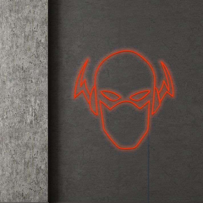 Maske mit Blitzsymbol LED-Neonschild für Gamingzimmer und Bar