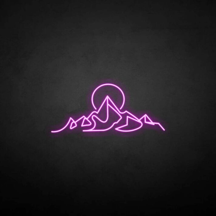 Berglandschaft mit Sonne LED-Neonschild Wohnzimmer Büro