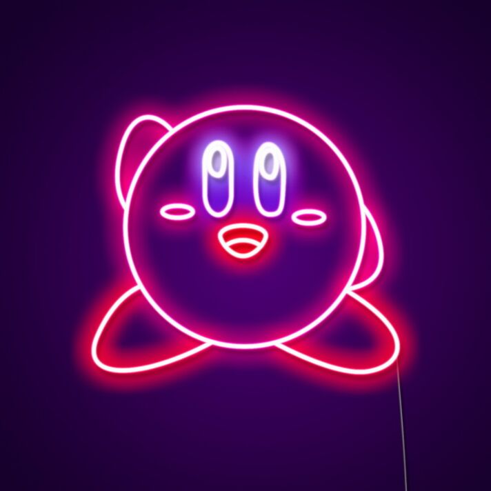 rosa Videospielfigur LED-Neonschild für Gamingzimmer und Kinderzimmer