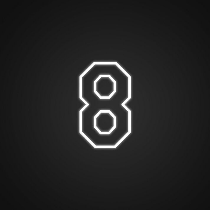 Zahl 8 LED Neonschild im minimalistischen Design