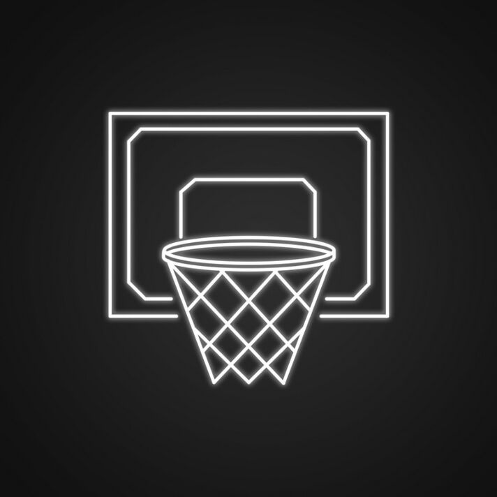 Basketballkorb mit Brett LED-Neonschild für Sporthalle Jugendzimmer