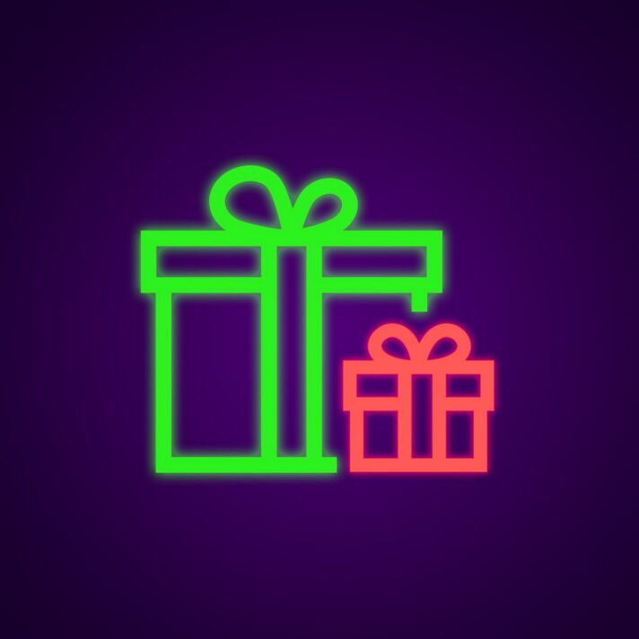 Geschenkbox mit Schleife LED-Neonschild für Wohnzimmer und Party