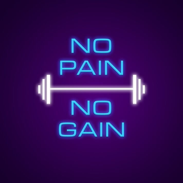 NO PAIN NO GAIN LED-Neonschild für Fitnessstudio und Home Gym
