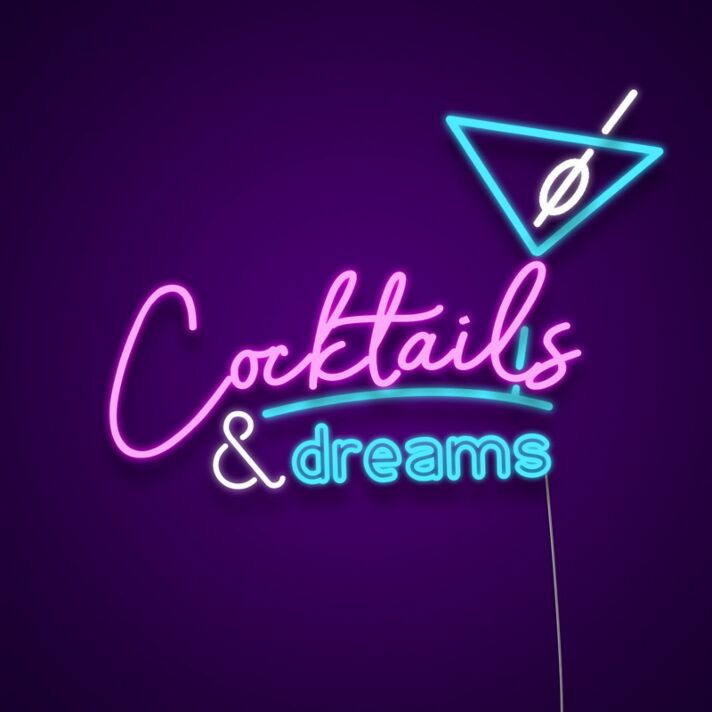 Cocktails & dreams LED-Neonschild für Bar und Club
