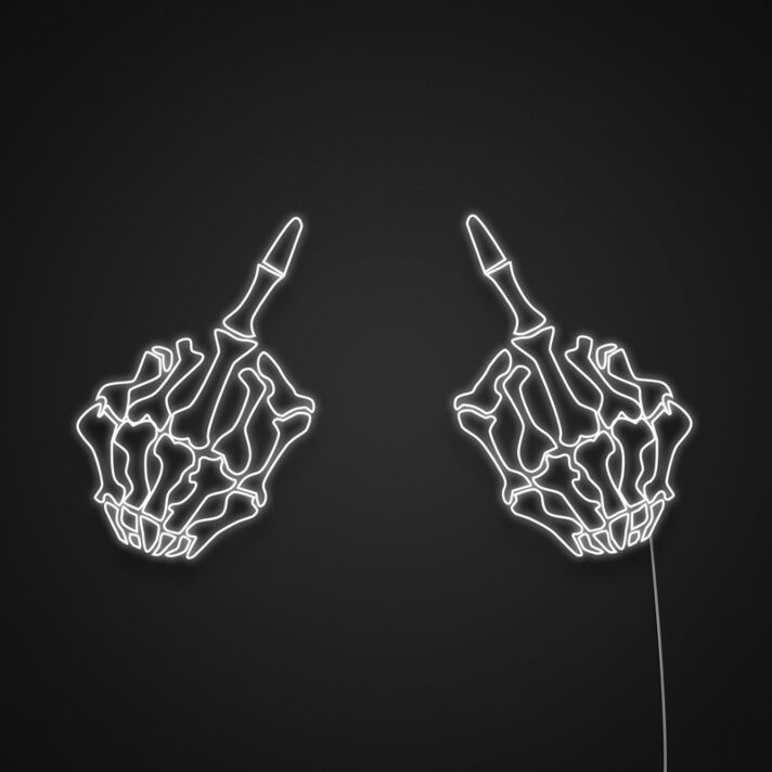 Skelett Hand Mittelfinger LED-Neonschild für Bar Club