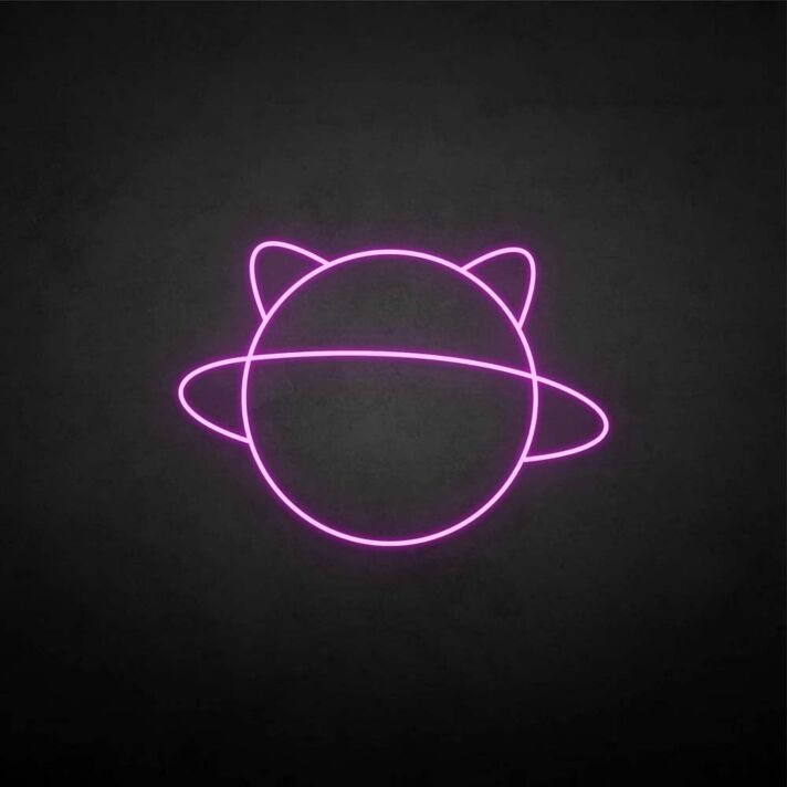 Planet mit Katzenohren LED-Neonschild Wohnzimmer Kinderzimmer