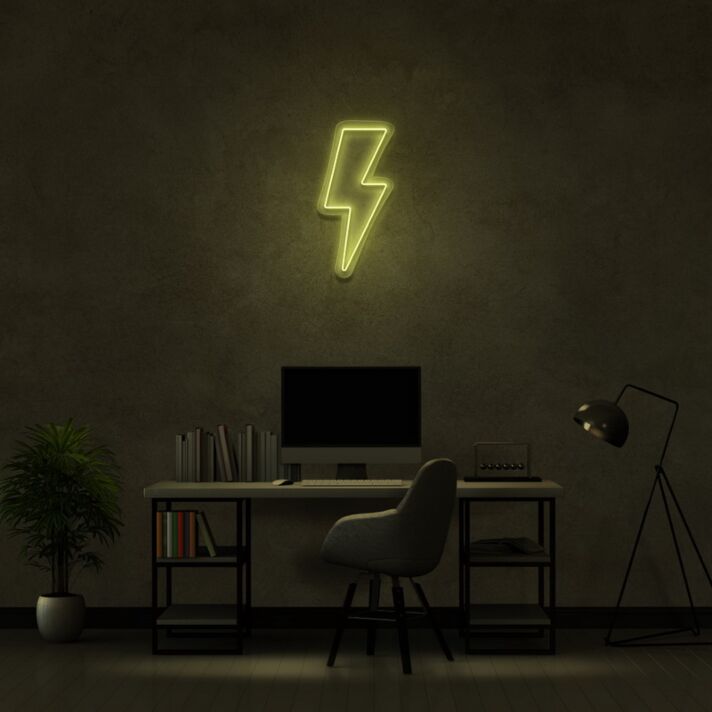 Blitzsymbol LED-Neonschild für Home Office Arbeitszimmer