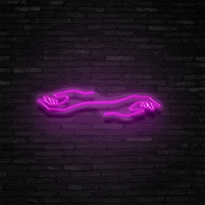 zwei Hände LED-Neonschild Wohnzimmer Studio