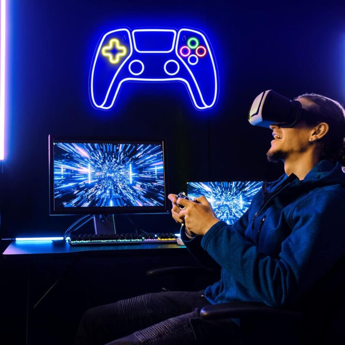 Spielcontroller LED-Neonschild für Gamingzimmer und Spielbereich