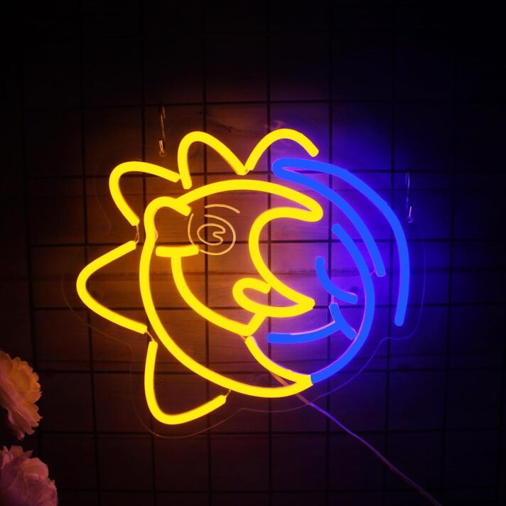 Sonne und Mond Symbol LED-Neonschild Wohnzimmer Schlafzimmer