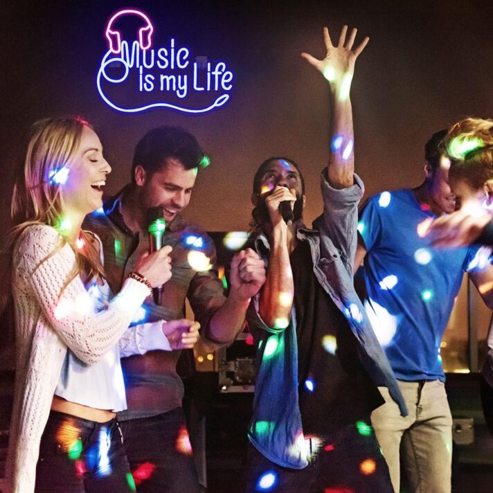 Music is my Life LED-Neonschild für Bar und Club