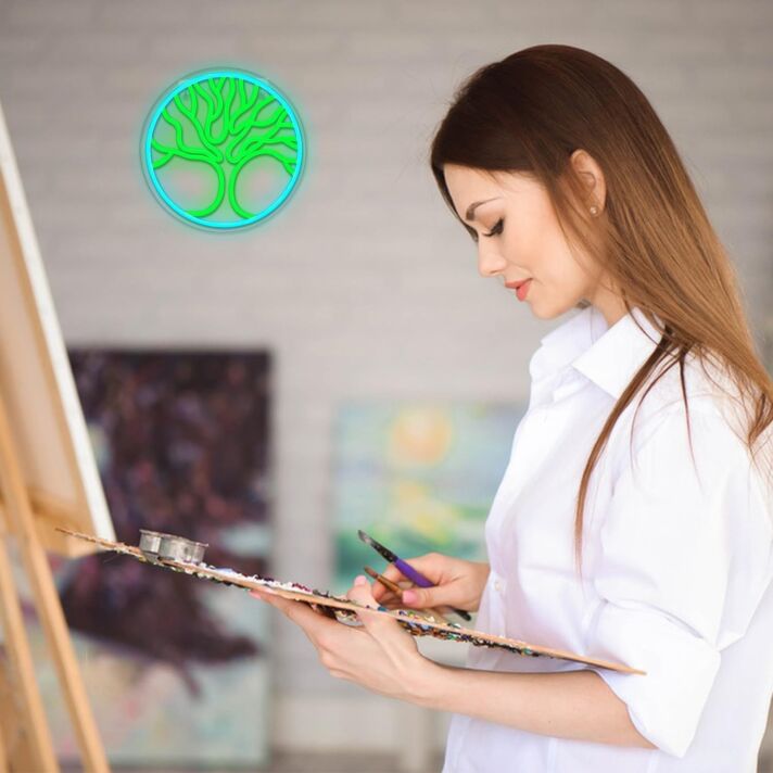 Lebensbaum Symbol LED-Neonschild für Wohnzimmer und Atelier