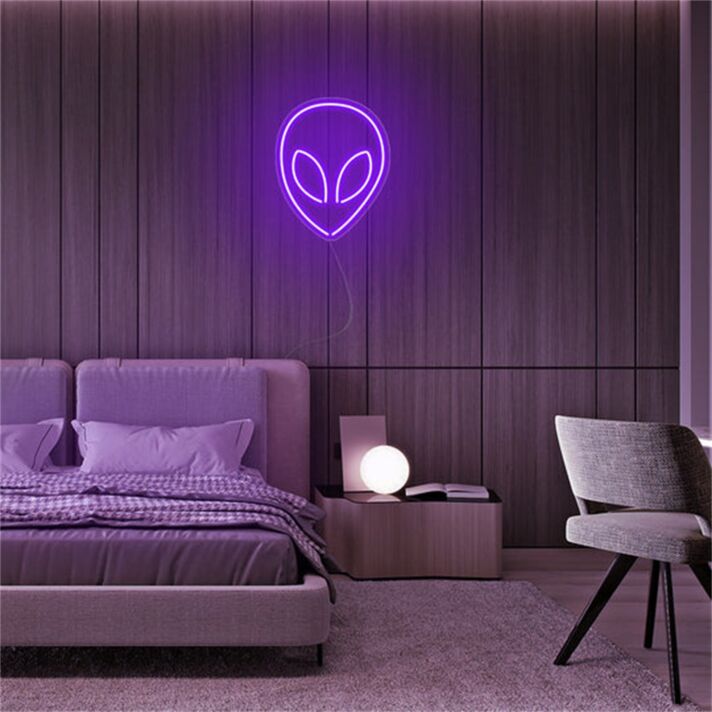 Brighten Your Space: Alien LED Neon Sign for Creative Home Decor, Cool Office Vibes, and Unique Party Atmospheres