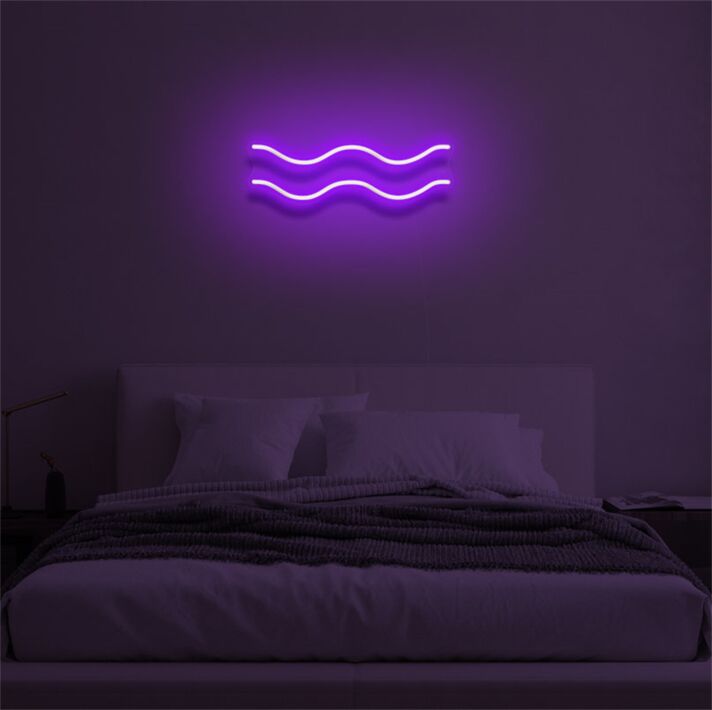 Wellenlinien LED-Neonschild Schlafzimmer Wohnzimmer