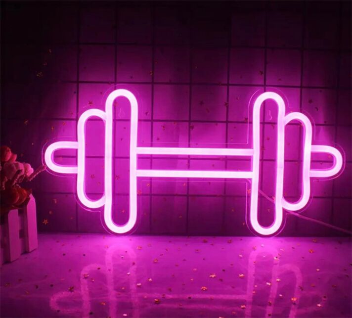 Hantel LED-Neonschild für Fitnessstudio und Home Gym