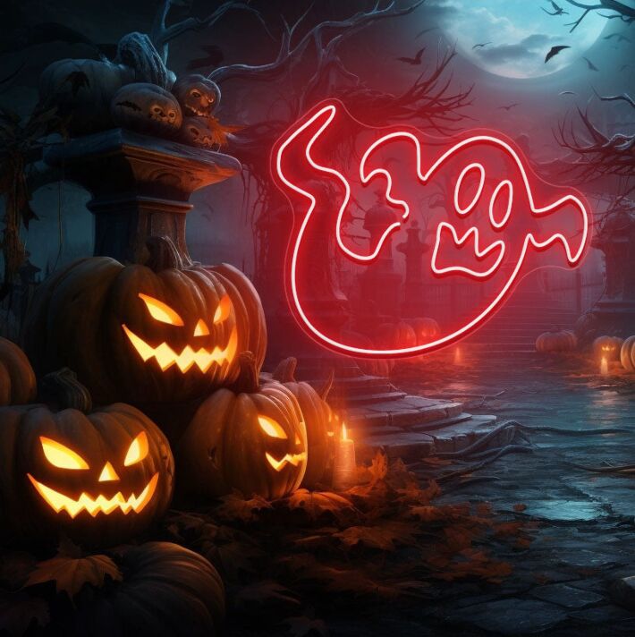 Geisterfigur LED-Neonschild für Halloween Party