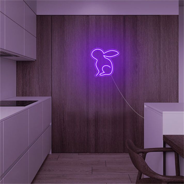 Kaninchen Silhouette LED-Neonschild Wohnzimmer Kinderzimmer