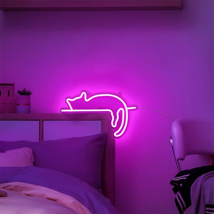 schlafende Katze LED-Neonschild Schlafzimmer Wohnzimmer