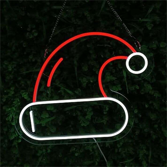 Weihnachtsmannmütze LED-Neonschild Wohnzimmer Weihnachtsdeko