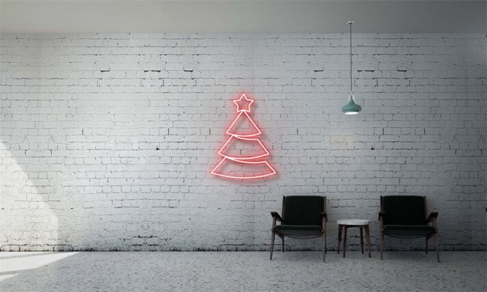 Weihnachtsbaum mit Stern LED-Neonschild Wohnzimmer Weihnachtsdekoration
