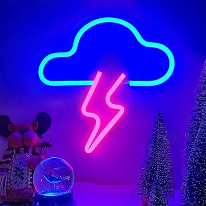 Wolke mit Blitz LED-Neonschild Wohnzimmer Bar