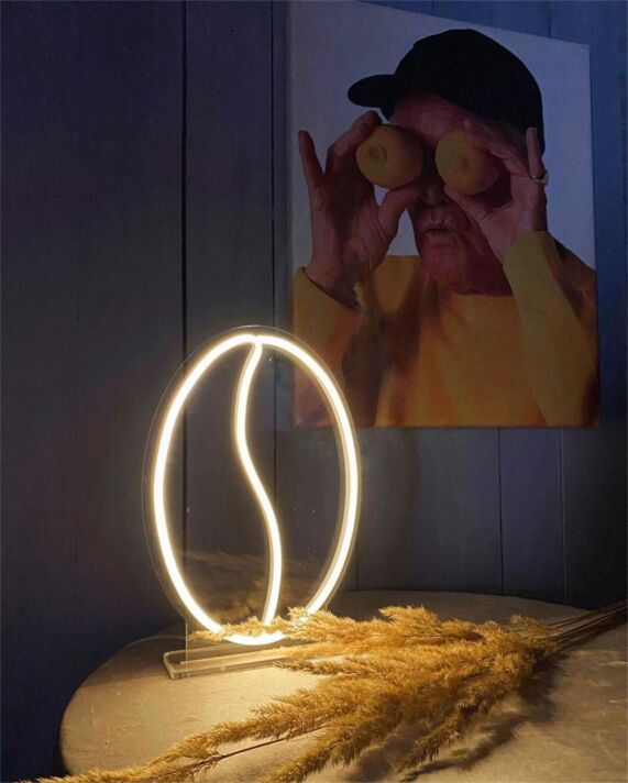 Kaffeebohne LED-Neonschild für Küche Café