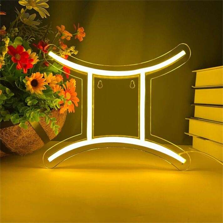 Brighten Up Your Bar, Office, and Home Decor with the Versatile Constellation Gemini LED Neon Sign.