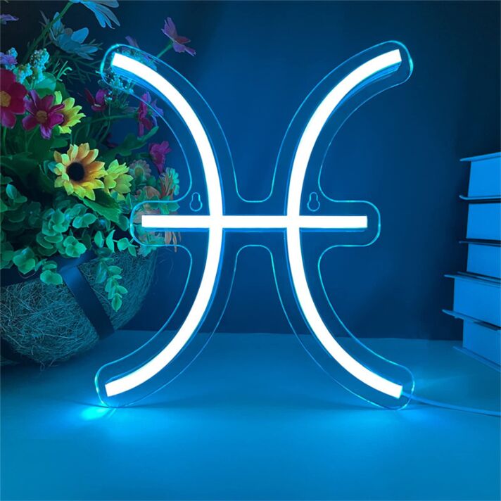 Fische Sternzeichen Symbol LED-Neonschild Wohnzimmer Schlafzimmer