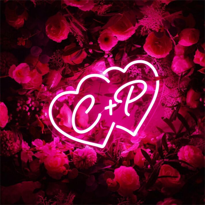 C + P LED-Neonschild Hochzeit Fotohintergrund