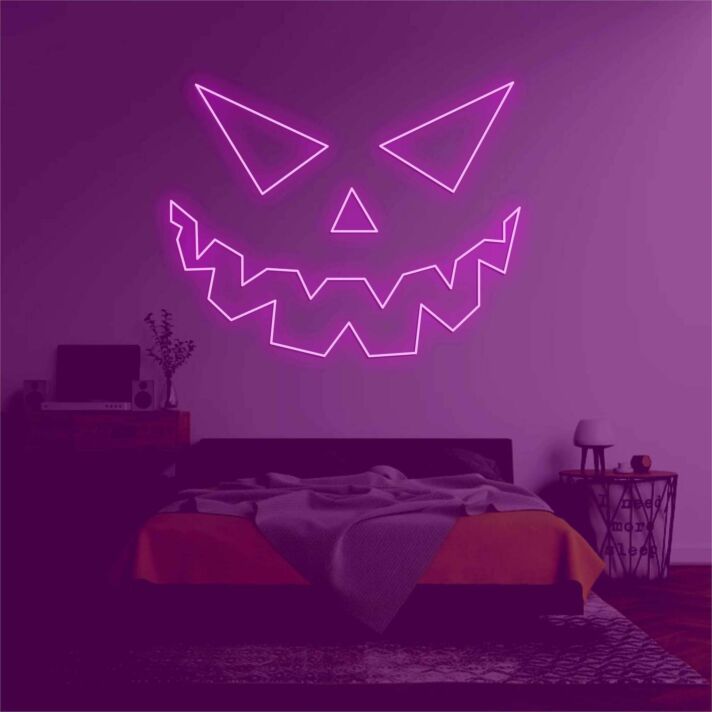 Halloween Kürbisgesicht LED-Neonschild Wohnzimmer Party