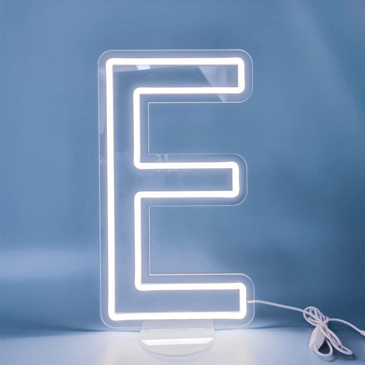 Buchstabe E LED Neonschild für Wohnzimmer und Büro