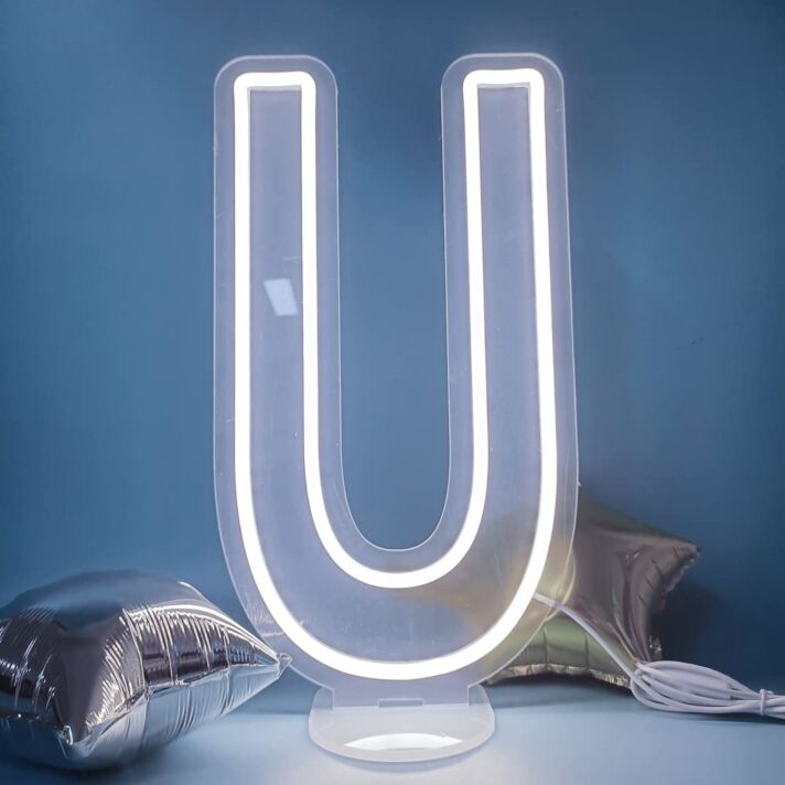 Brighten Your Bar, Office, or Wedding Ambiance with the Customized LED Neon Light Letter U LED Neon Sign.