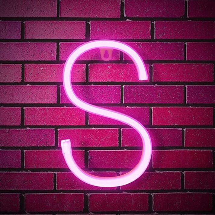 Buchstabe S LED Neonschild für Wohnzimmer und Bar