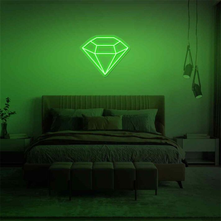 Diamant Symbol LED-Neonschild Schlafzimmer