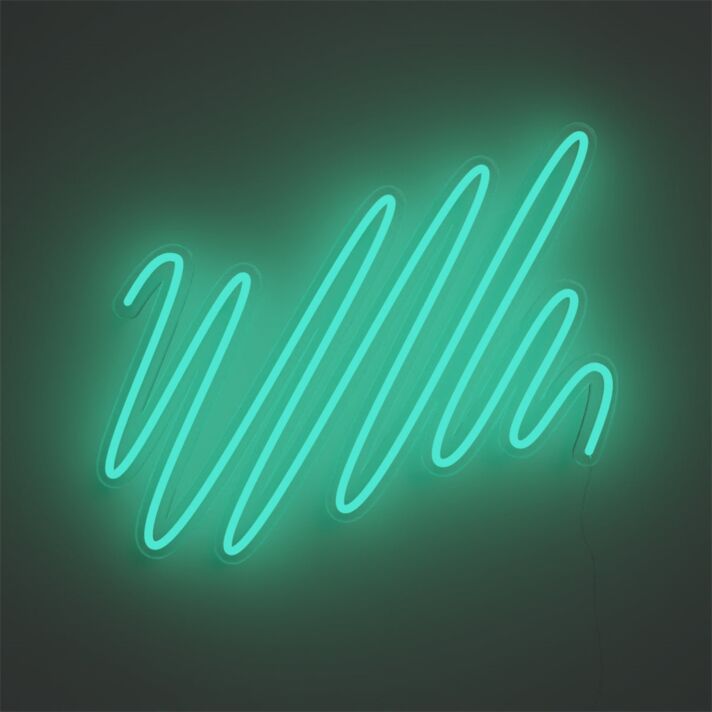 Abstrakte Wellenlinie LED-Neonschild Wohnzimmer Studio