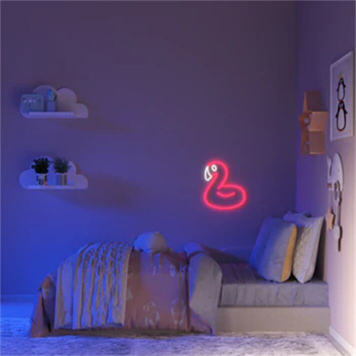 Enhance Your Space: Flamingo Balloon LED Neon Sign, Perfect for Home Decor, Bars, Weddings, and Vibrant Parties.