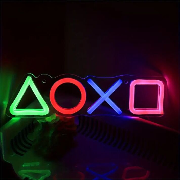 Spielcontroller Tasten Symbole LED-Neonschild für Gamingzimmer und Wohnzimmer