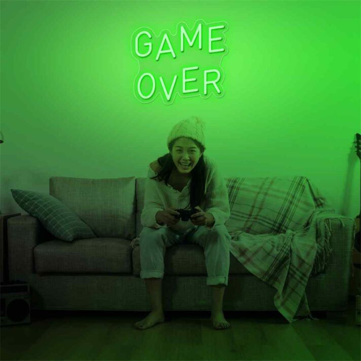 GAME OVER LED-Neonschild für Gaming Wohnzimmer