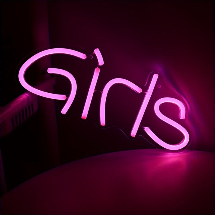 Girls LED Neonschild als moderne Wanddekoration