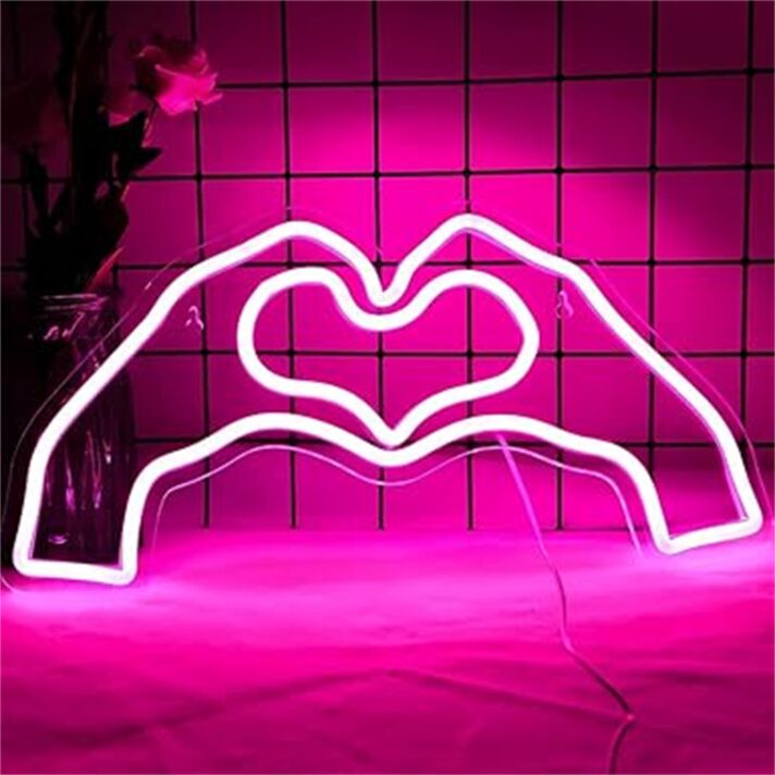Herzform mit Händen LED-Neonschild Wohnzimmer Schlafzimmer
