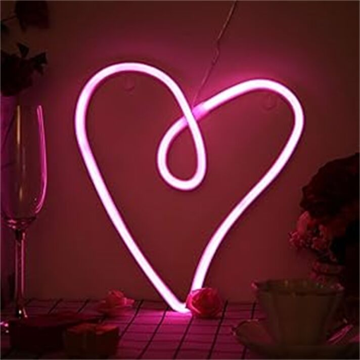 Brighten Your Special Moments: Perfect for Weddings, Anniversaries, and Celebrations with Heart Shaped LED Neon Sign
