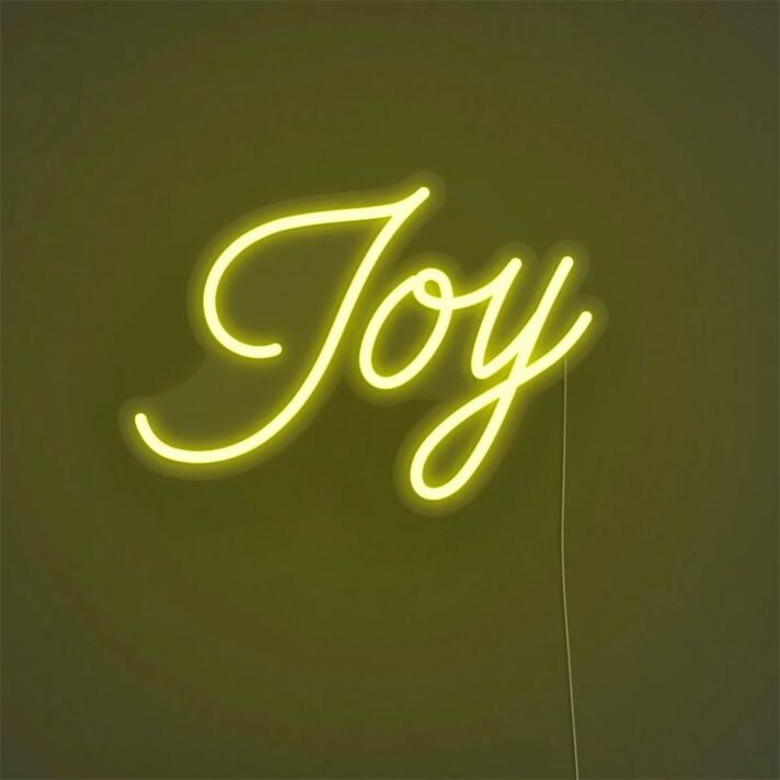 Light Up Your Life: Joy LED Neon Sign for Bars, Weddings, and Home Ambiance.