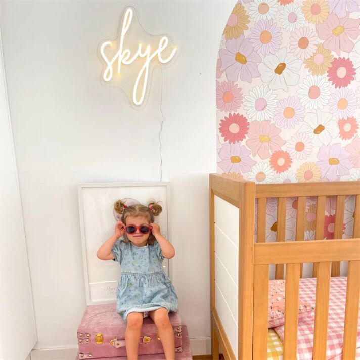 Add a personalized glow to your wedding, home, or bar with the LED Neon Name Skye With Heart LED Neon Sign.