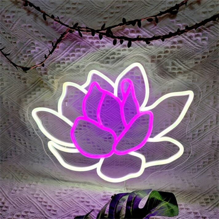 Lotusblume LED-Neonschild Wohnzimmer Yoga Studio