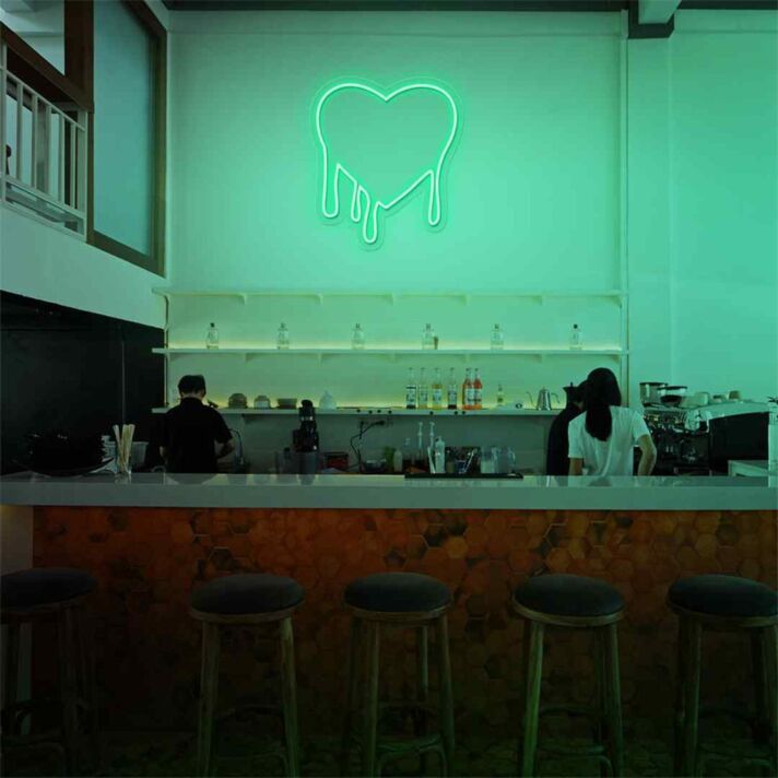 schmelzendes Herz LED-Neonschild für Cafe Bar