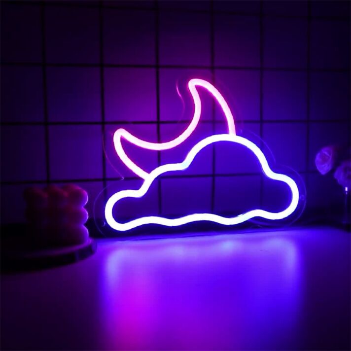 Mond und Wolke LED-Neonschild Schlafzimmer Wohnzimmer