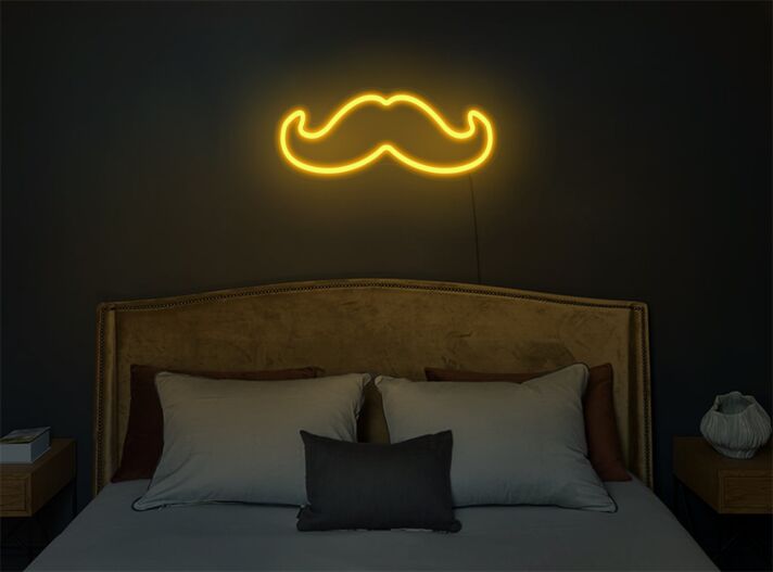 Schnurrbart LED-Neonschild Schlafzimmer Wohnzimmer