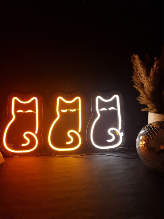 sitzende Katze Silhouette LED-Neonschild Wohnzimmer Schlafzimmer